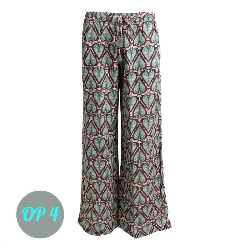 Wide Leg Printed Trousers