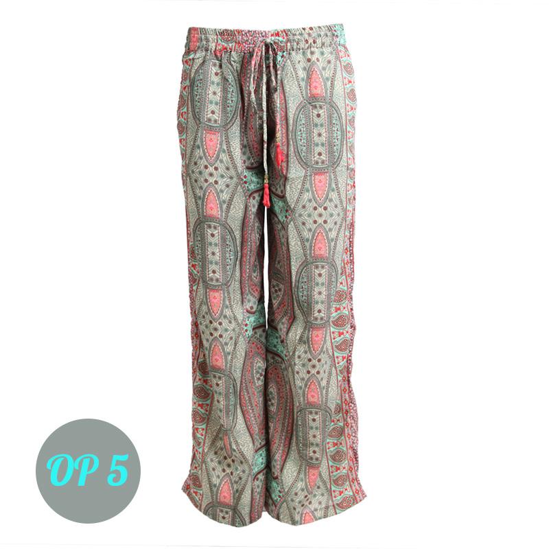 Wide Leg Printed Trousers