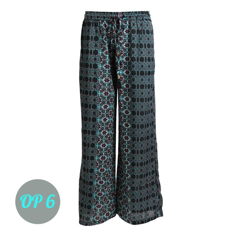 Wide Leg Printed Trousers