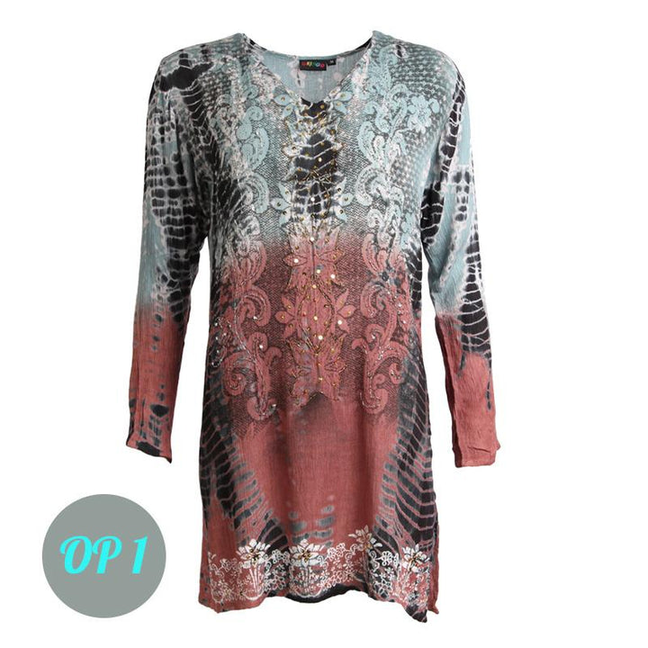 Tie Dye Embroidered Tunic