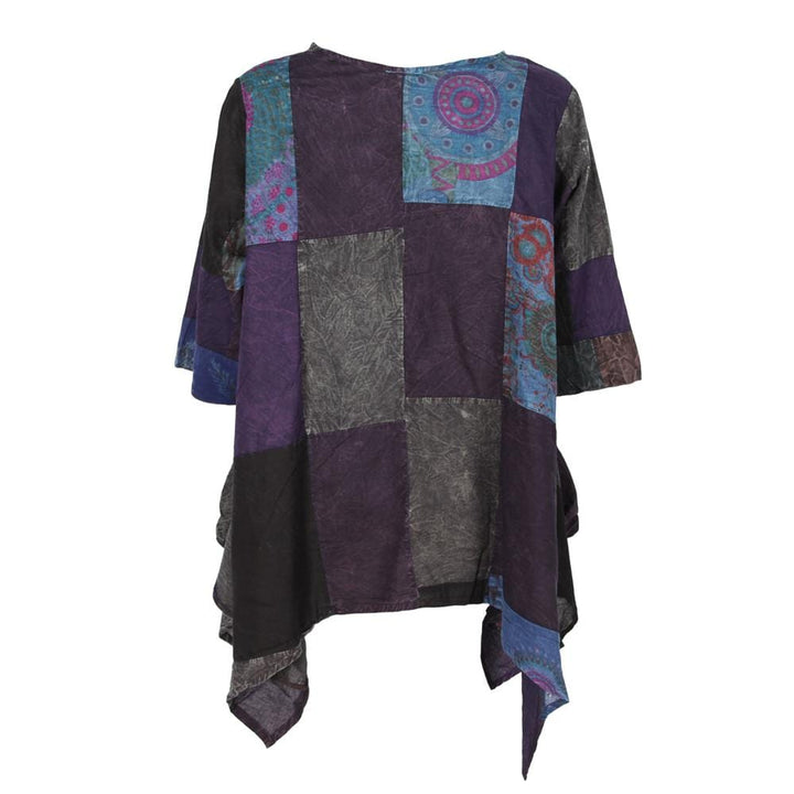 Patchwork Button-through Smock Top