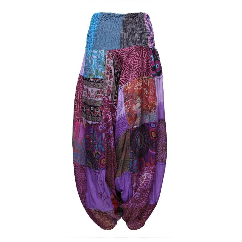 Patchwork Low Aladdin Pants