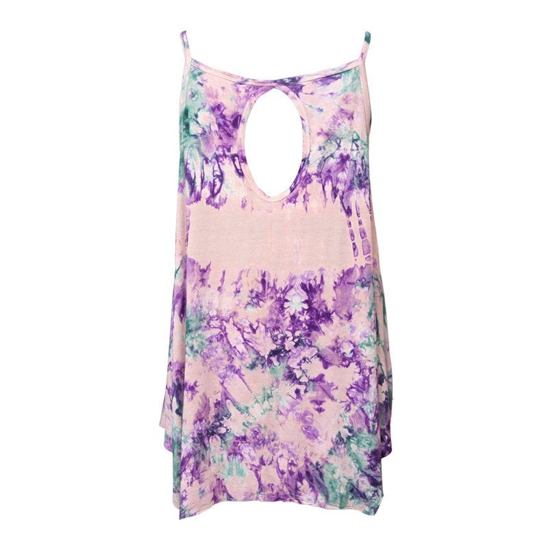 Tie Dye Keyhole Back Cami Top