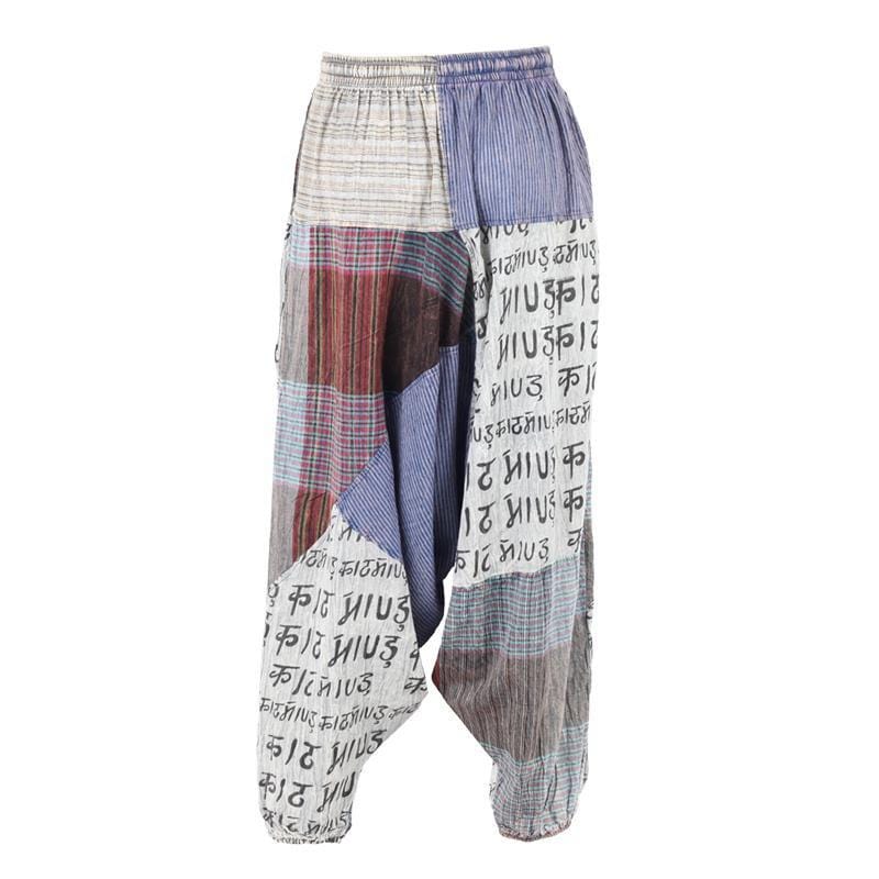 Low Crotch Patchwork Harem Pants