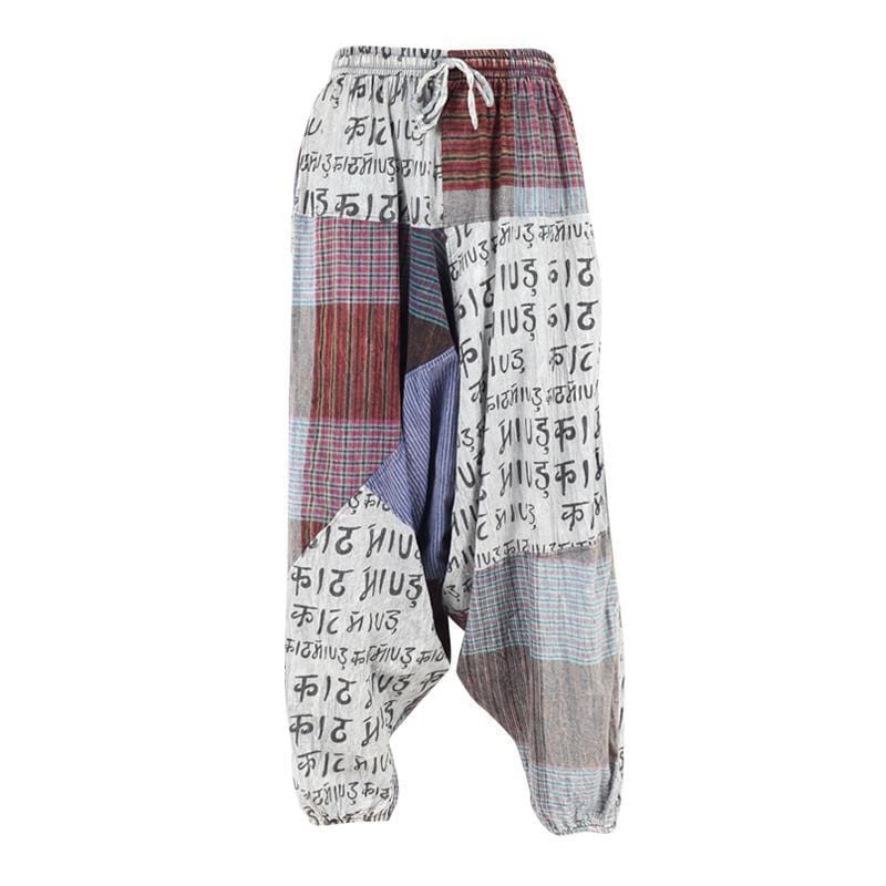 Low Crotch Patchwork Harem Pants