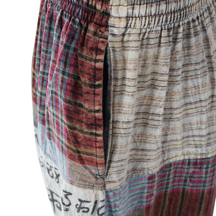 Low Crotch Patchwork Harem Pants