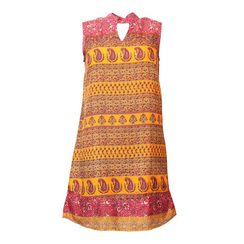 Paisley V High Neck Shift Dress – The Hippy Clothing Co.