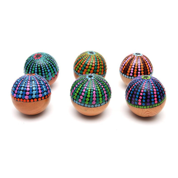 group of wooden ball maracas