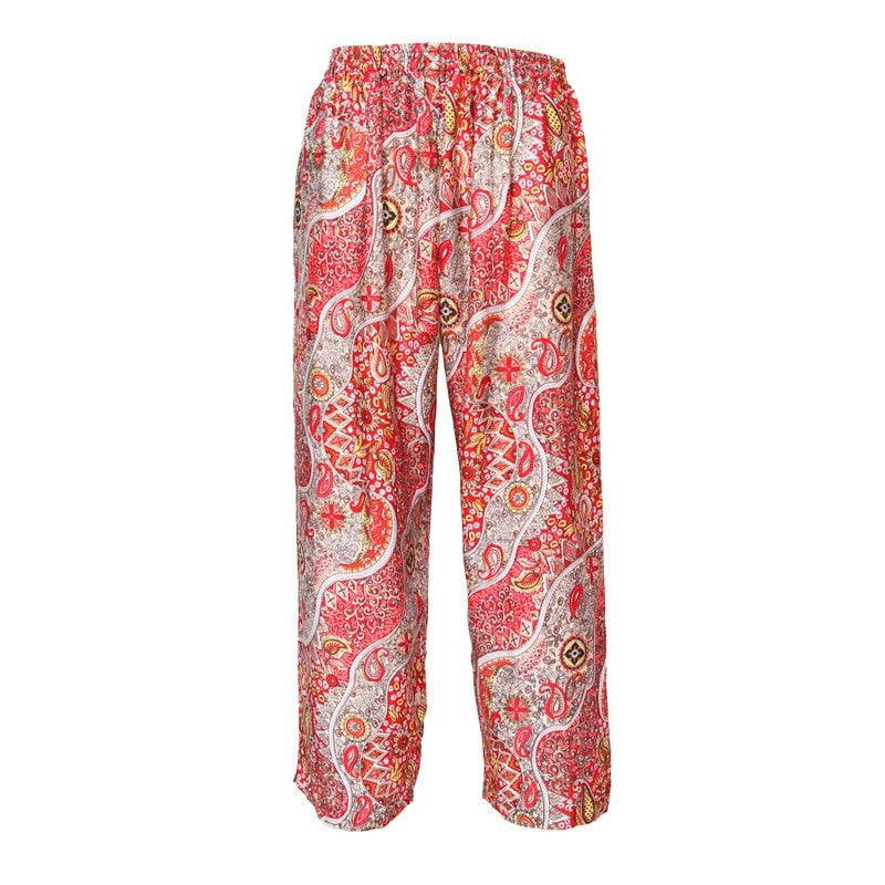 Men's Paisley Print Straight Trousers