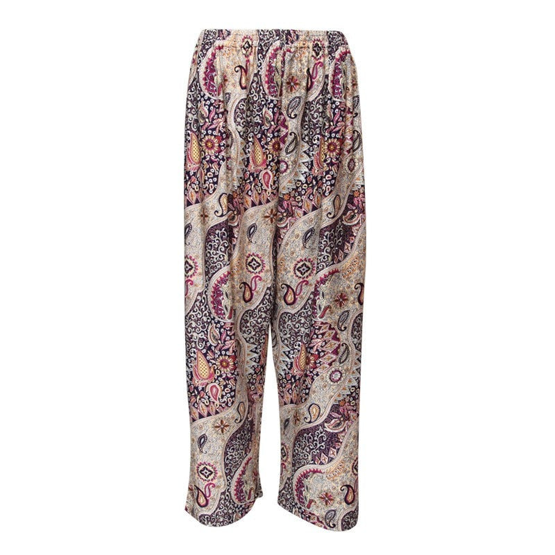 Men's Paisley Print Straight Trousers