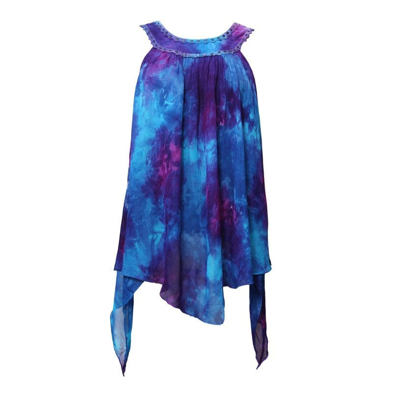 Tie Dye High Neck Swing Top