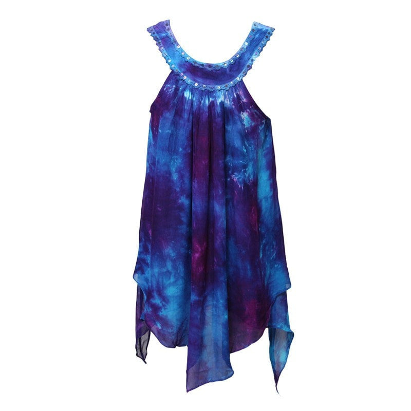 Tie Dye High Neck Swing Top