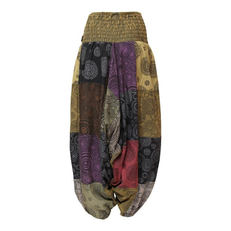 Mixed Print Patchwork Genie Pants