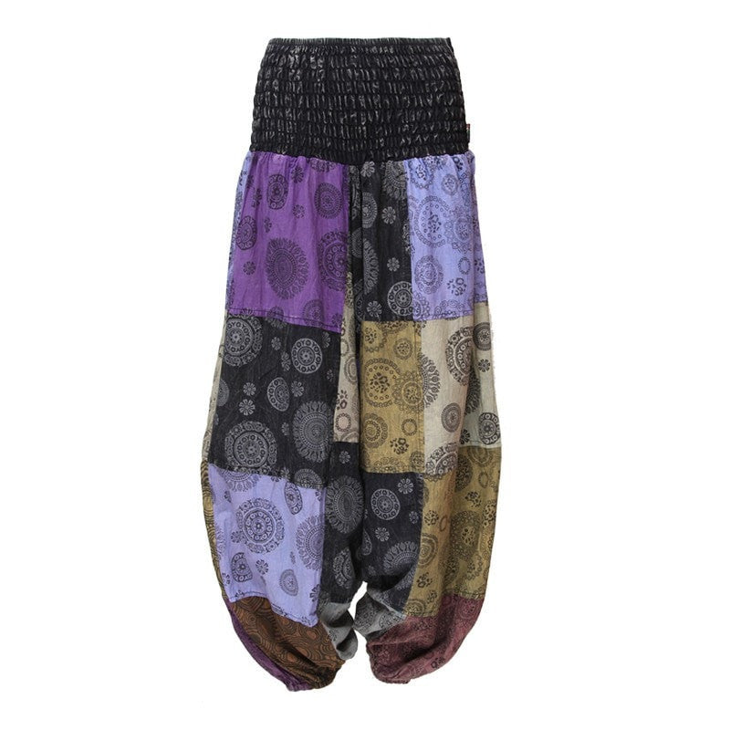 Mixed Print Patchwork Genie Pants