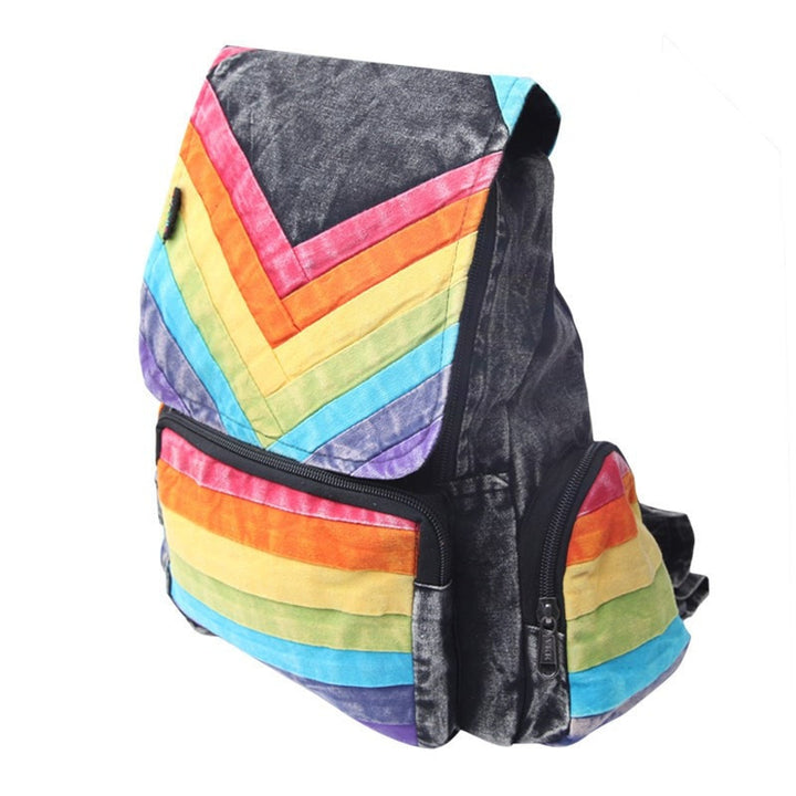 Rainbow Chevron Cotton Backpack