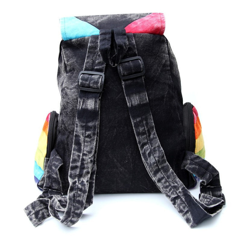 Men's Rainbow Chevron Cotton Backpack