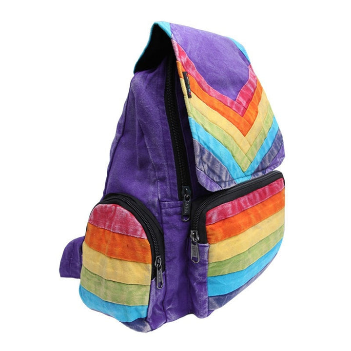 Rainbow Chevron Cotton Backpack