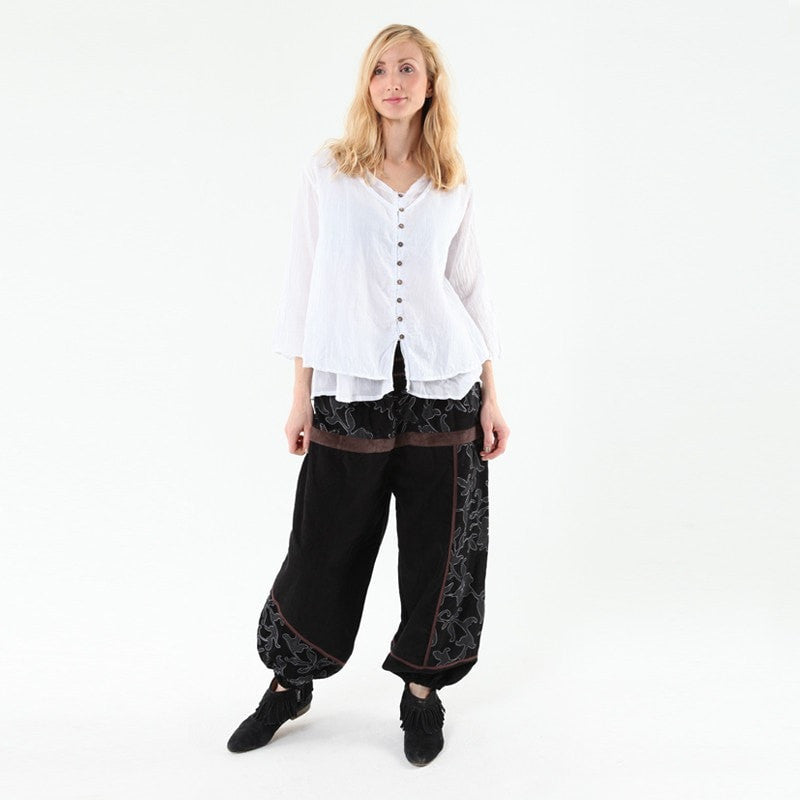 Black Cord Harem Pants