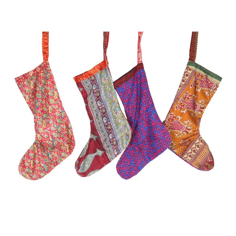 Recycled Sari Festive Stocking