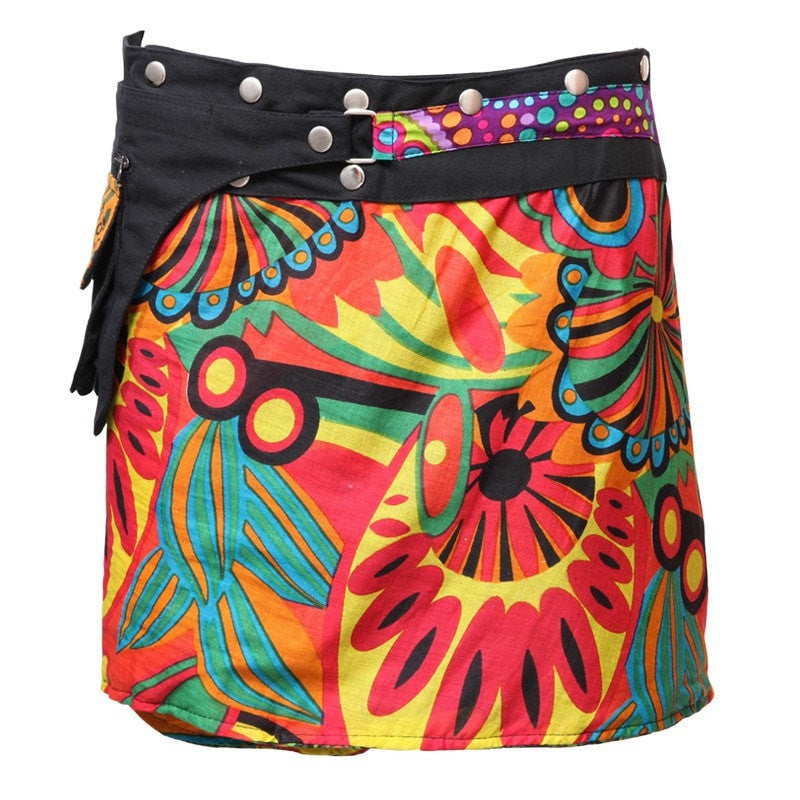 Reversible Wrap Skirt With Hip Bag