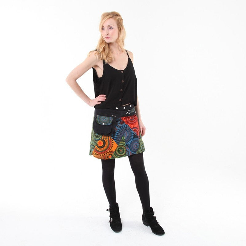 Reversible Wrap Skirt With Hip Bag