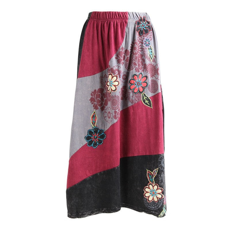 Flower Patch Jersey Midi Skirt