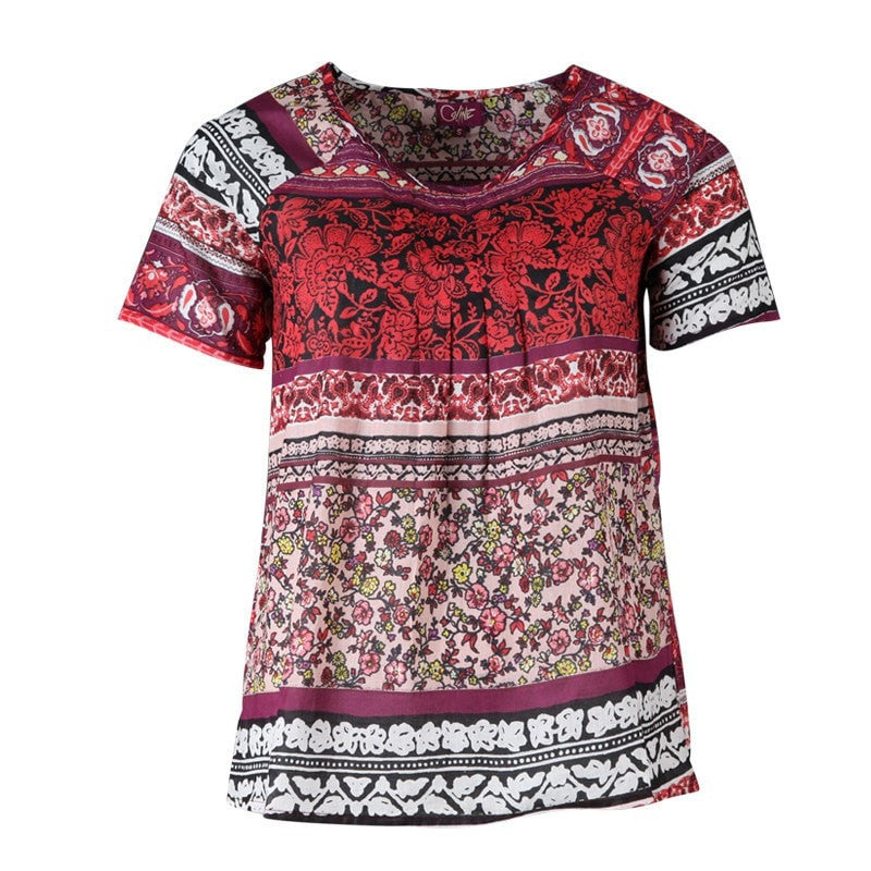 Mixed Floral Print Cotton Top