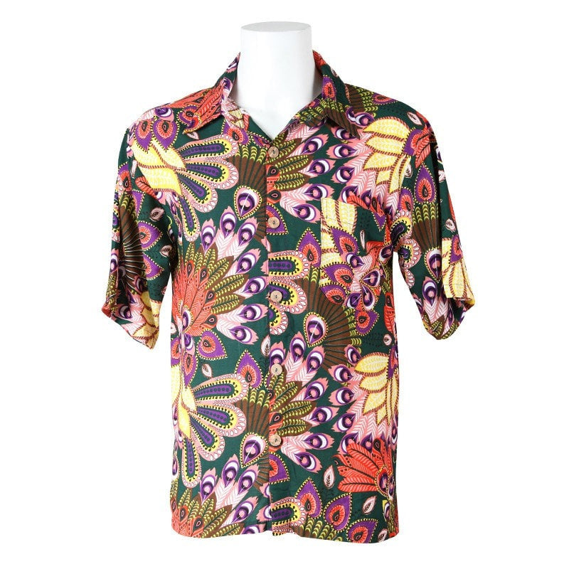Tropical Peacock Print Hawaiian Shirt – The Hippy Clothing Co.