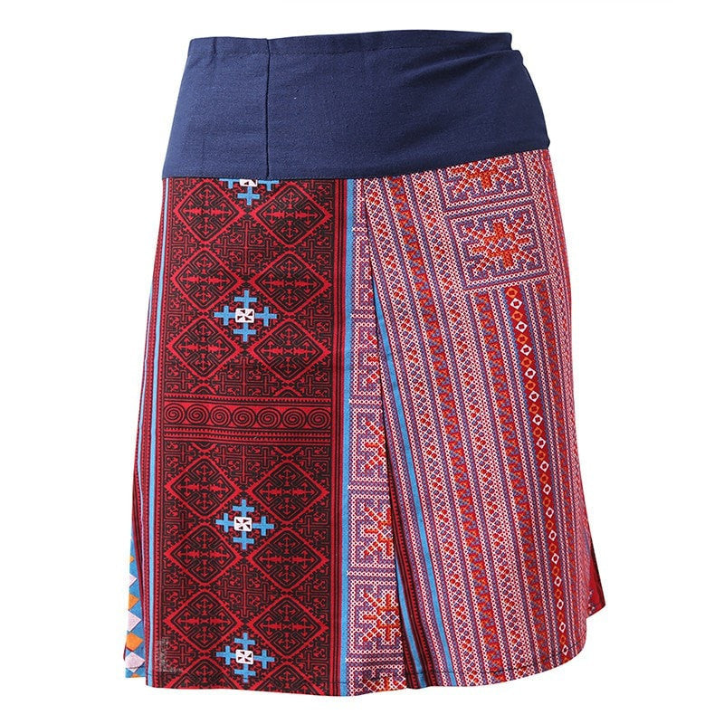 Woven Aztec Wrap Skirt