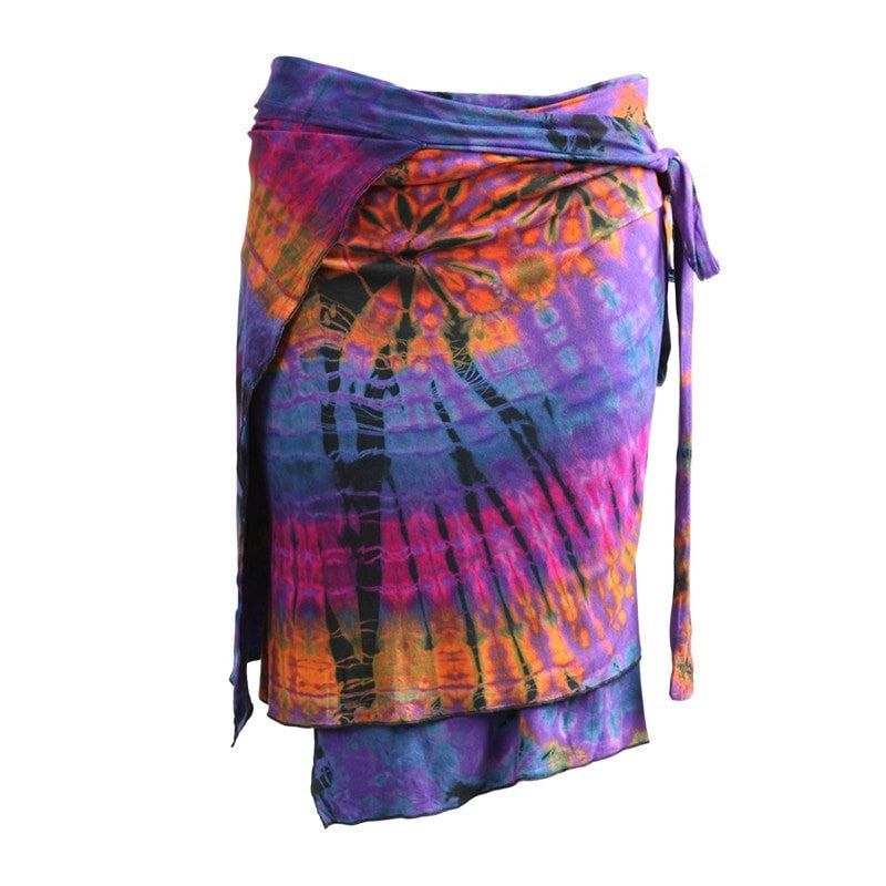 Tie Dye Jersey Wrap Skirt