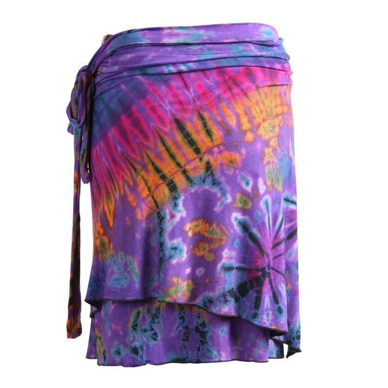 Tie Dye Jersey Wrap Skirt