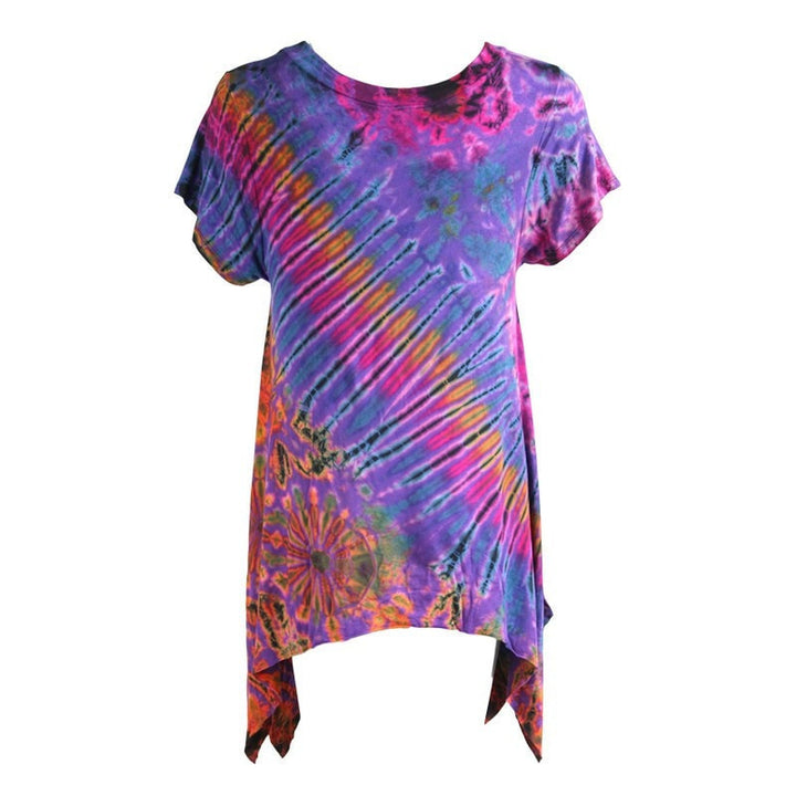 Tie Dye Hanky Hem Longline T-shirt