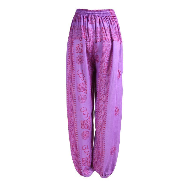 Om Print Soft Cotton Harem Joggers