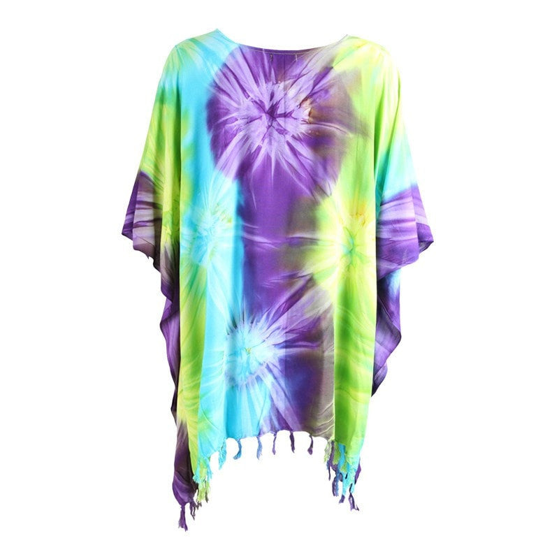 Tropical Tie Dye Beach Cover Up