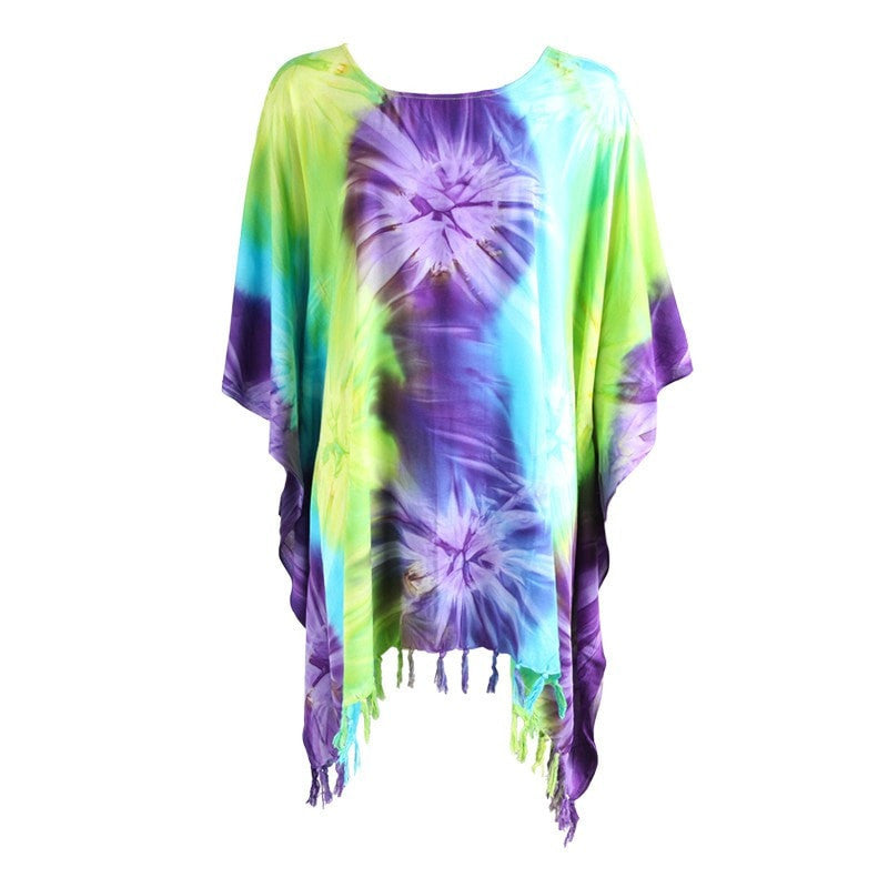 Tropical Tie Dye Beach Cover Up