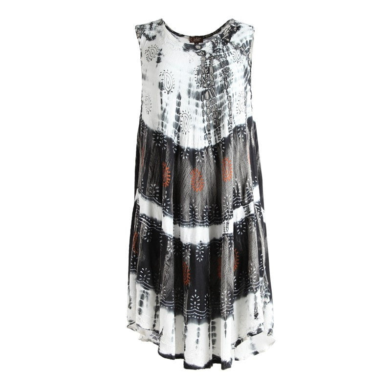 White & Black Tie Dye Beach Cover Up Dress – The Hippy Clothing Co.