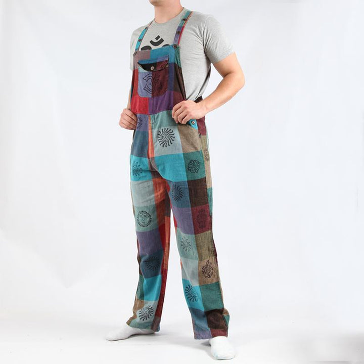 Men's Buffalo Check Dungarees