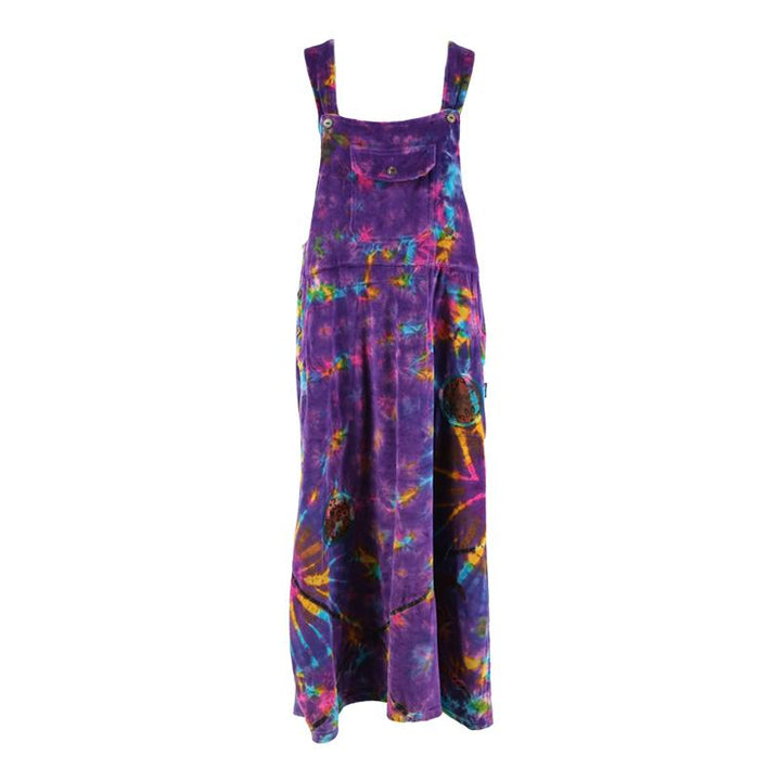 Tie Dye Velvet Maxi Pinafore Dress