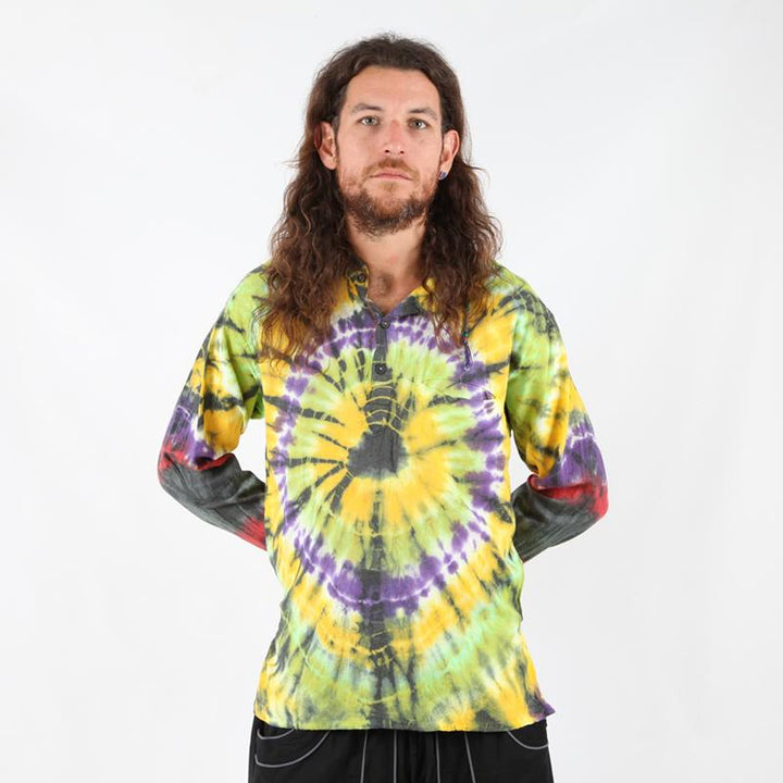 Circle Tie Dye Grandad Shirt