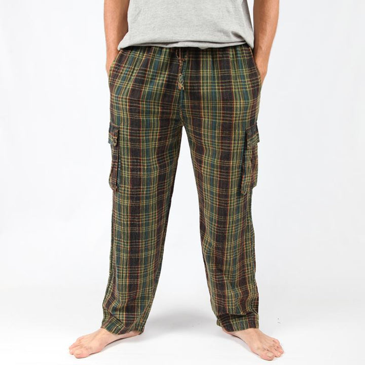 Madras Check Cargo Trousers