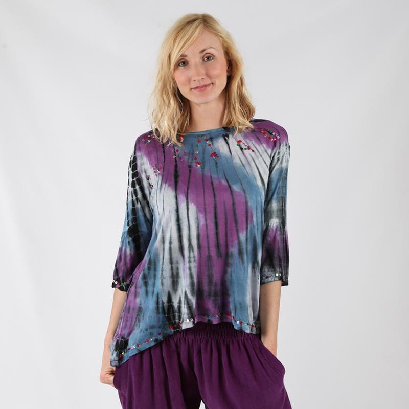 Tie Dye Angel Sleeve top