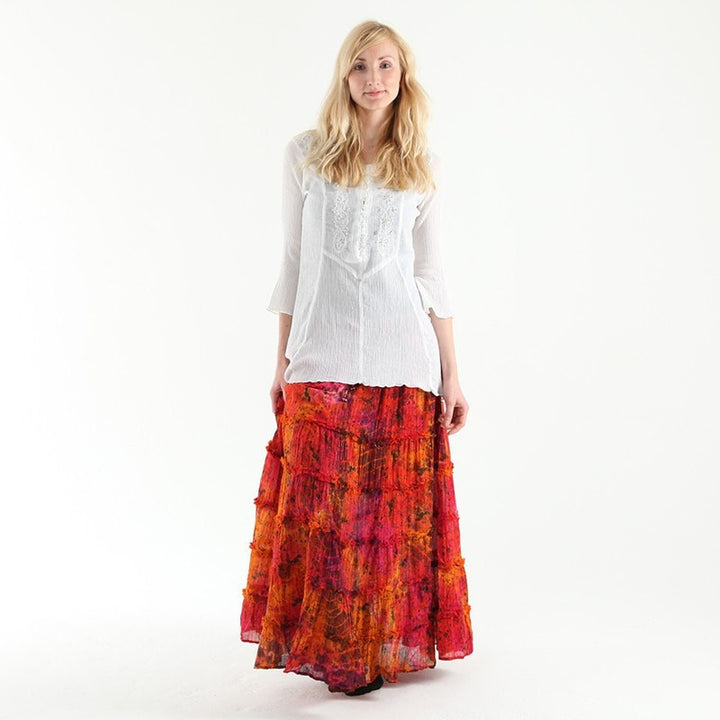 Tie Dye Lurex Maxi Skirt