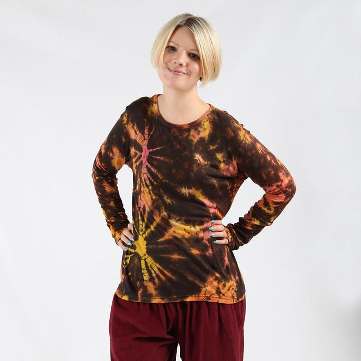 Autumn Tie Dye Long Sleeve Top