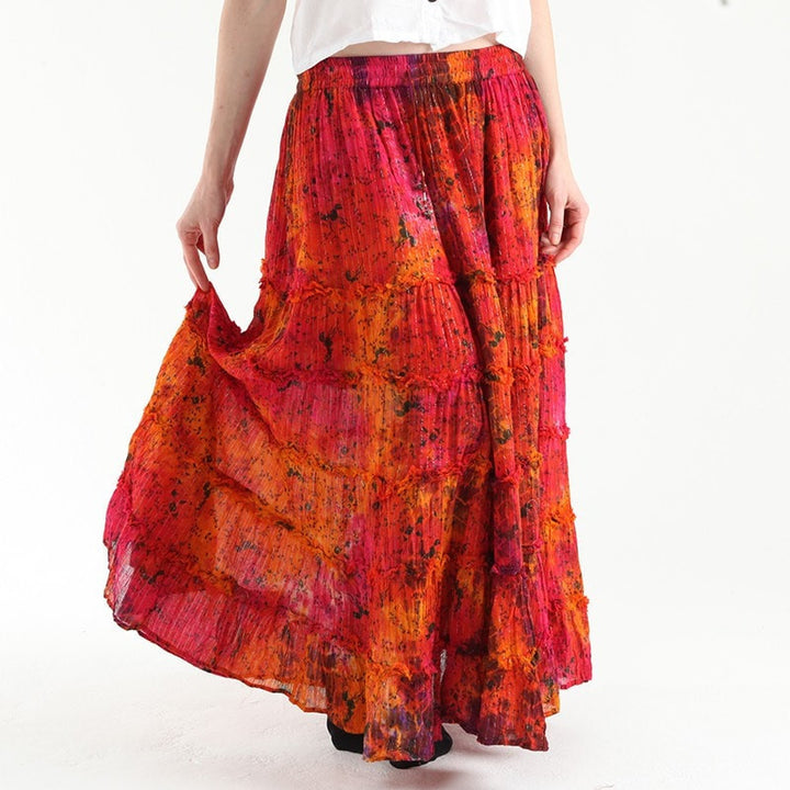 Tie Dye Lurex Maxi Skirt