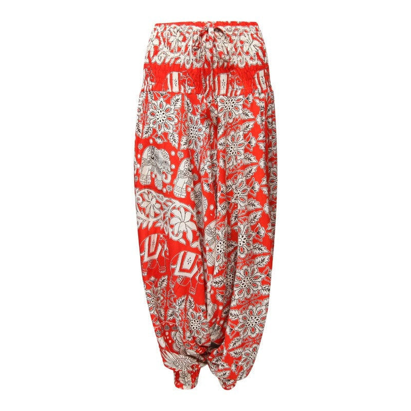 Elephant Print Thai Pants