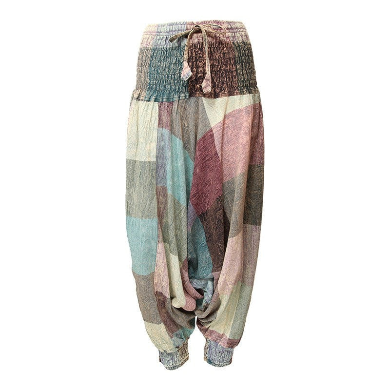 Men's Large Check Harem Pants