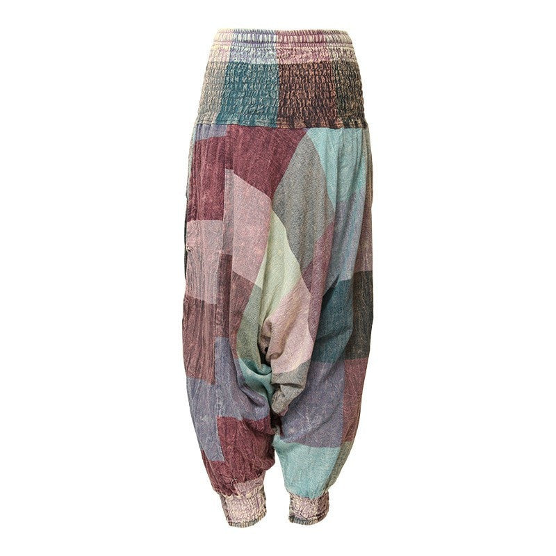 Men's Large Check Harem Pants