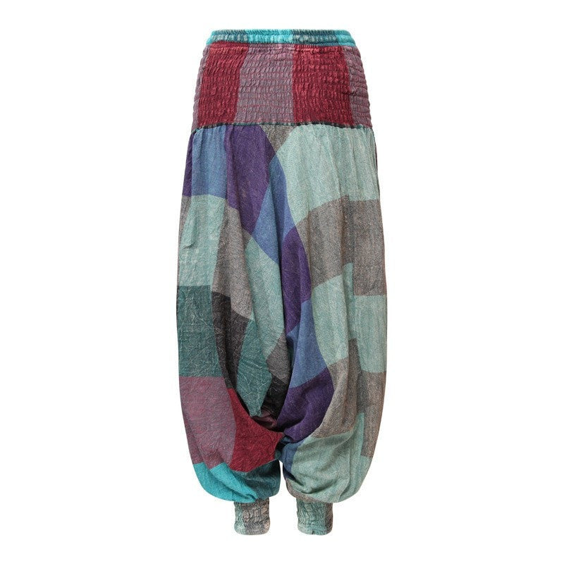 Men's Large Check Harem Pants