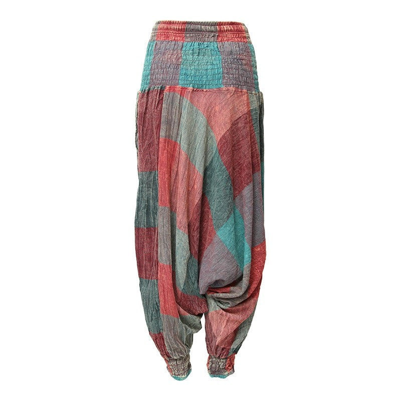 Men's Large Check Harem Pants