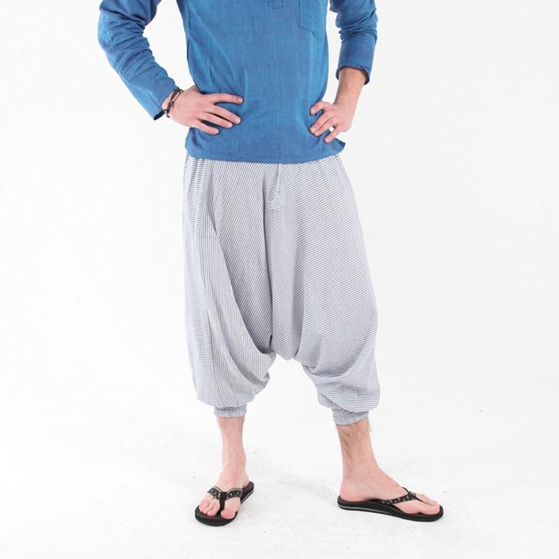 Men's Striped Cotton Aladdin Pants..